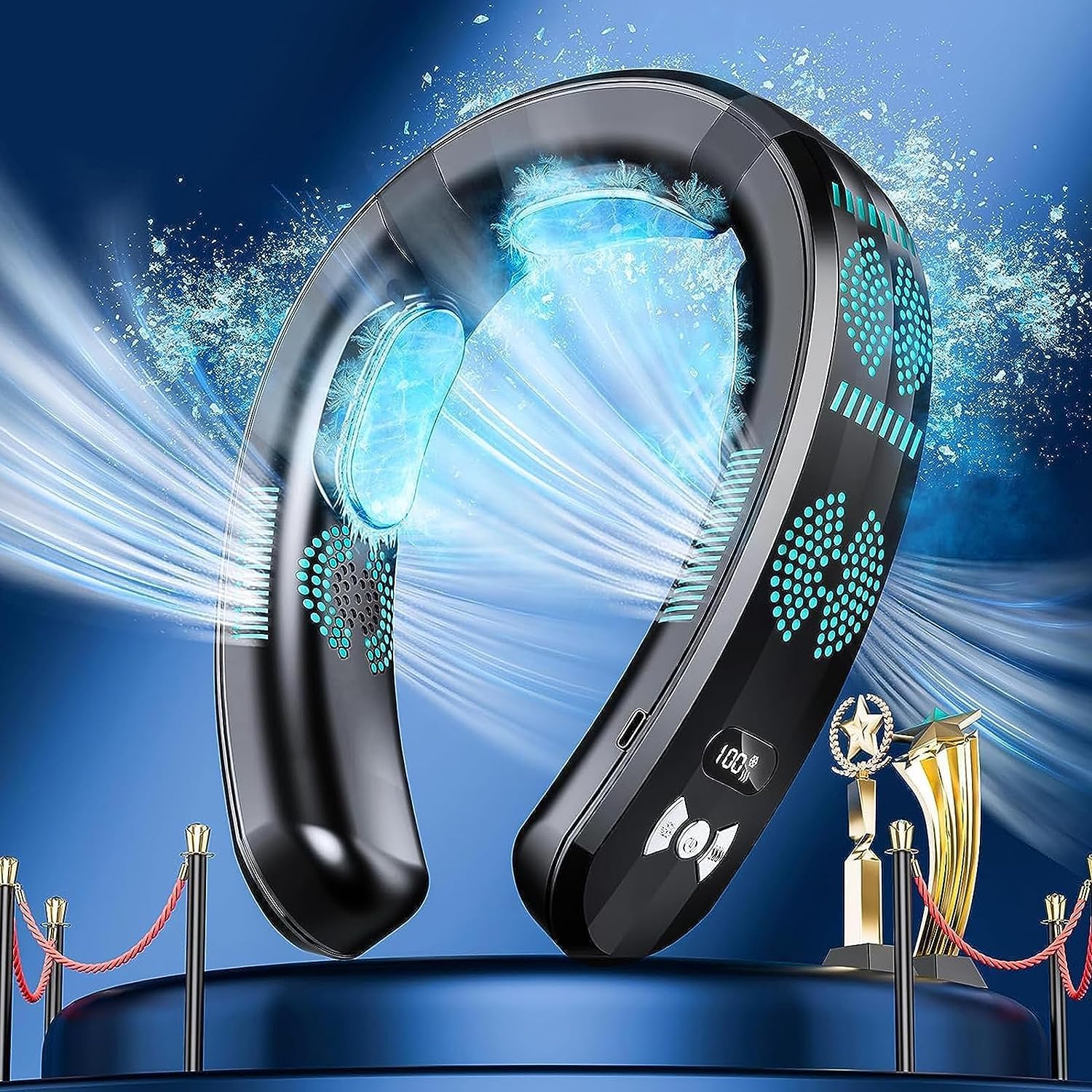 最大-15℃冷やす・3つの冷却プレートネッククーラー 首掛け 温熱機能